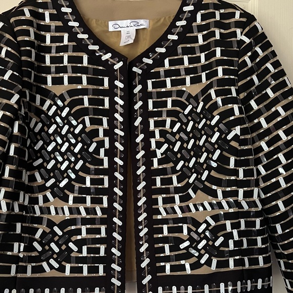 Oscar De La Renta Sequin Jacket. Made in USA. Size 16. - Picture 1 of 16
